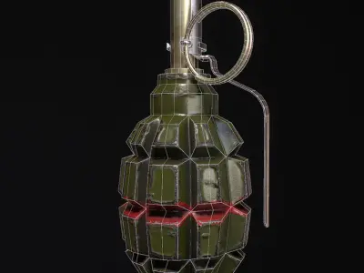 Grenade F1 PBR Low-poly 3D model
