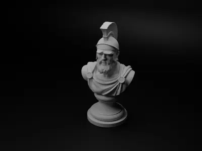 Spartan Hoplite Bust Chess 3D print model purchase