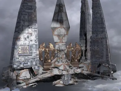 Cyberpunk Emperor Towers 4 3D model