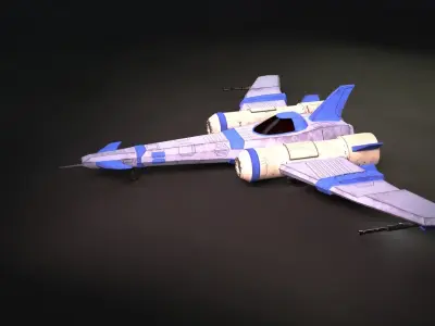 Fighter spaceship Low-poly 3D model