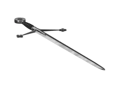 Realistic Sword Claymore Low High Poly Low-poly 3D model