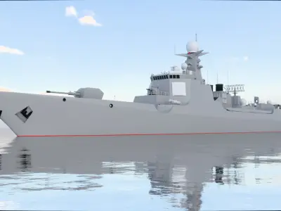 Chinese Navy Type 052D Low-poly 3D model