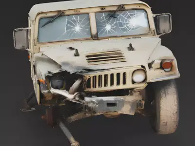 Post-War Tactical Humvee 3D Model Low-poly 3D model