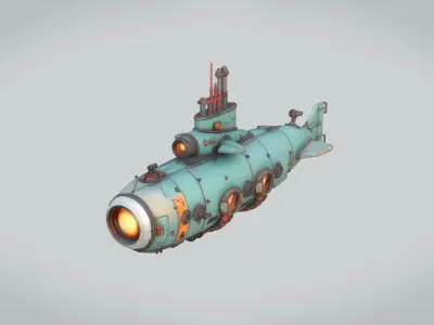 Submarine Low-poly 3D model by Adrian-Kulawik