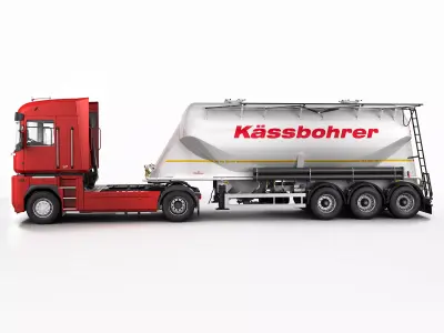 Renault Magnum Silo Trailer 3D model