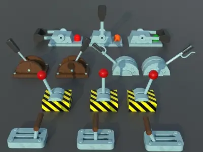 lever handle low poly for game Low-poly 3D model
