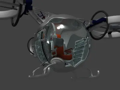 Sci-fi Drone Free low-poly 3D model buy