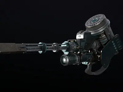 Machine gun Low-poly 3D model buy