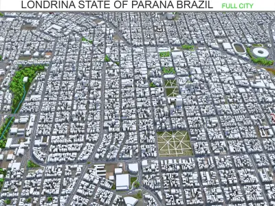Londrina State of Parana Brazil 30km Low-poly 3D model