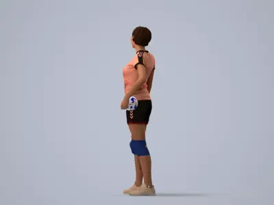 00522Eva005 - Adult Caucasian woman exercising in athletic wear 3D model