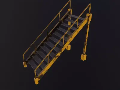 Industrial stairs 3D Model Low-poly 3D model