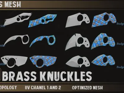 50 Brass Knuckles Base Mesh vol 01 3D model