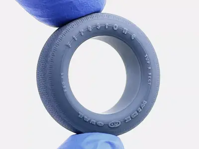 15x7 Firestone Wide Oval Tire F60-15 3D print model