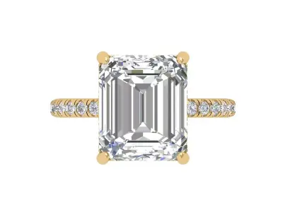 Emerald Radiant Ring 3D print model 17
