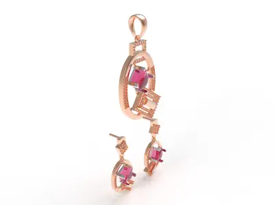 Diamond Pendant Set 24 3D print model