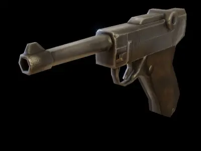Parabellum Luger Pistol Low-poly 3D model
