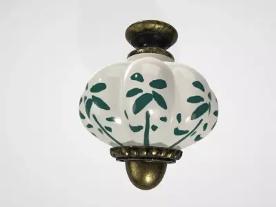 Ivory and Green Pumpkin Knobs Low-poly 3D model