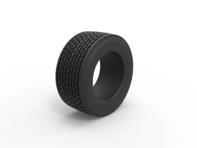 Super single semi tire Scale 1 to 25 3D print model