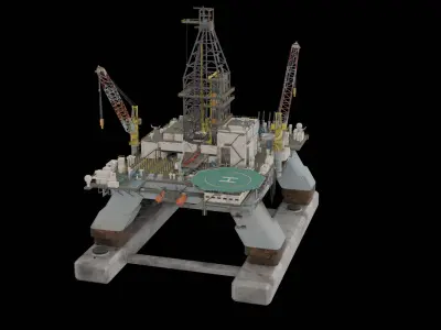 Oil Platform 3D model 7