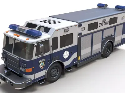 Police Bomb Squad EOD Truck Low-poly 3D model
