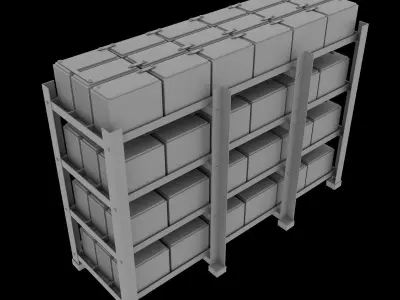 Rack With Battery - level 4 3D model