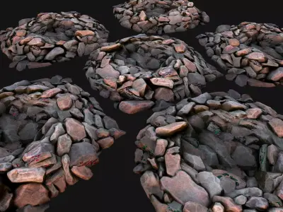 Gemstone Deposits Mine Gem Set Low-poly 3D model