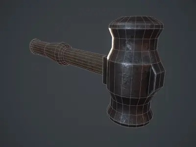 Set of blacksmith hammers Free low-poly 3D model