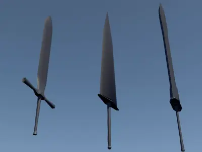 Three Swords -Low Poly- Low-poly 3D model
