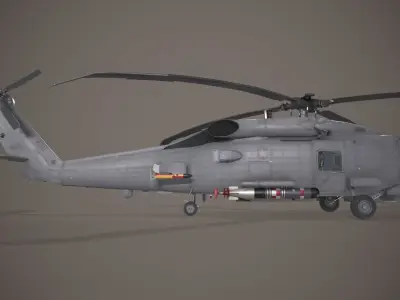 Sikorsky MH-60R Sea Hawk Complex Animation Low-poly 3D model