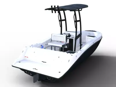 Small Fishing Center Console Boat Low-poly 3D model