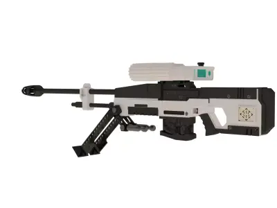 Snow sniper Low-poly 3D model