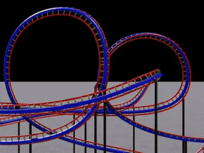 TWO rollercoaster 3D Model Pack 5