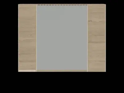 Beige Wood Wall Bed Low-poly 3D model