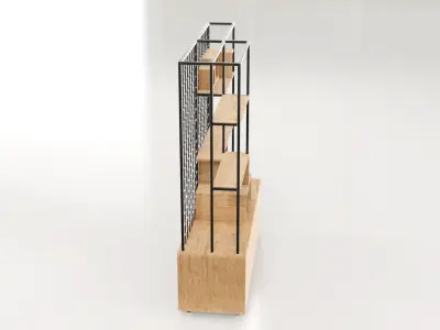 Furniture Modern Shelf 5 Low-poly 3D model