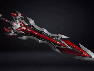 Futuristic Sword Low-poly 3D model 16