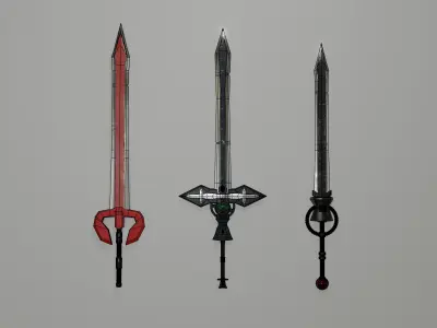 Swords sword with lights Low-poly 3D model