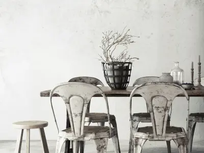 Table and Chairs Set 3D model purchase