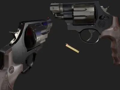 Gun- SnW327Performance - Low Poly 3D Game Ready Asset Low-poly 3D model