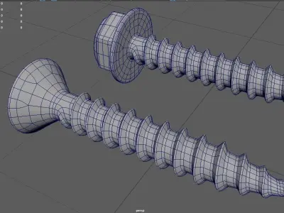 Sheet Metal Screws 3D Model 3D model