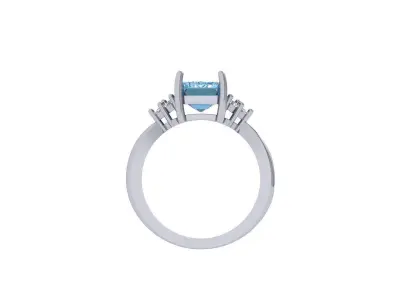 Emerald Solitaire Ring 3D print model 51
