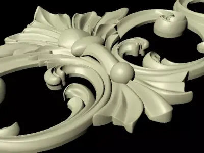 Central decor ornament for furniture 3D model 1152