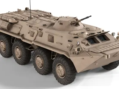 BTR-80 Armoured Personnel carrier Low-poly 3D model