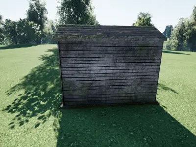 Grey Shed - Low Poly Game ready Asset Low-poly 3D model