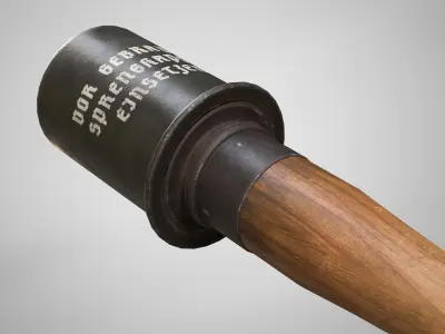 M24 Stick Hand Grenade AAA Game Ready Low-poly 3D model