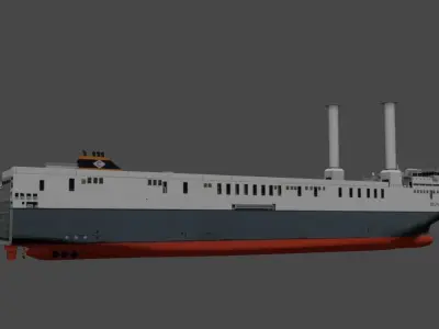 Wind propulsion RO-RO ship Delphine Low-poly 3D model