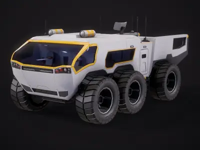 Sci-Fi Exploration Vehicle Rover Rigged 3D model