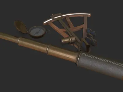 Old Nautical Tools Low-poly 3D model