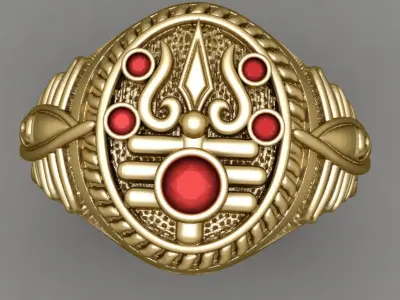 Antique Shiva Gents Ring 3D print model
