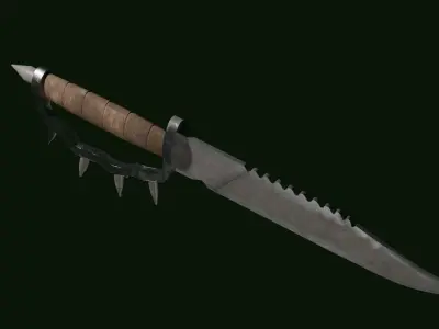 Trensh knife Low-poly 3D model