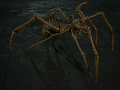 Spider 5 with long legs Low-poly 3D model